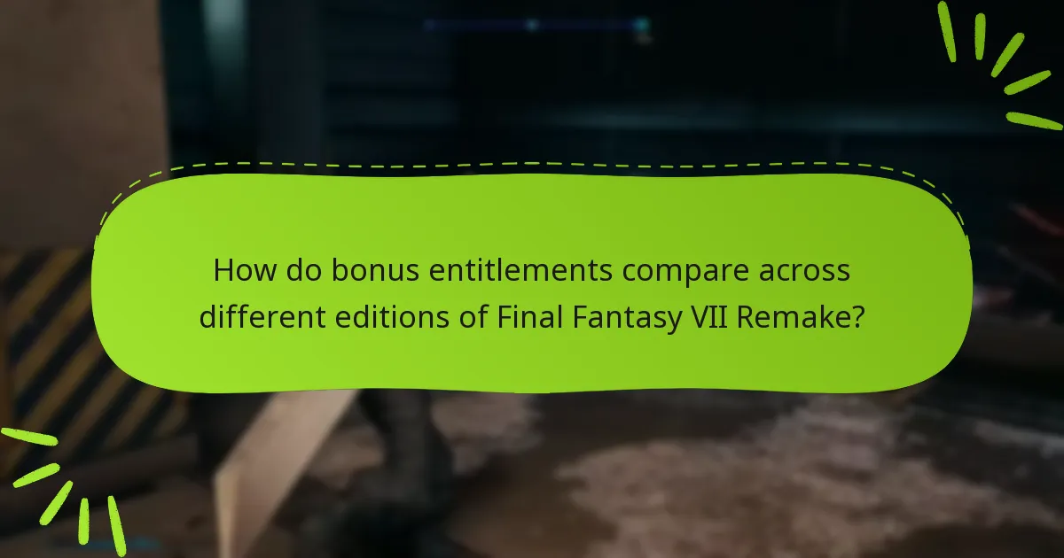 How do I claim my bonus entitlements in Final Fantasy VII Remake?